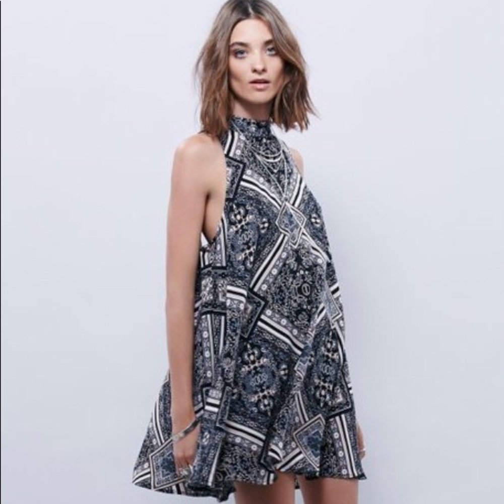 Free People Beaux Slip in black/taupe XS